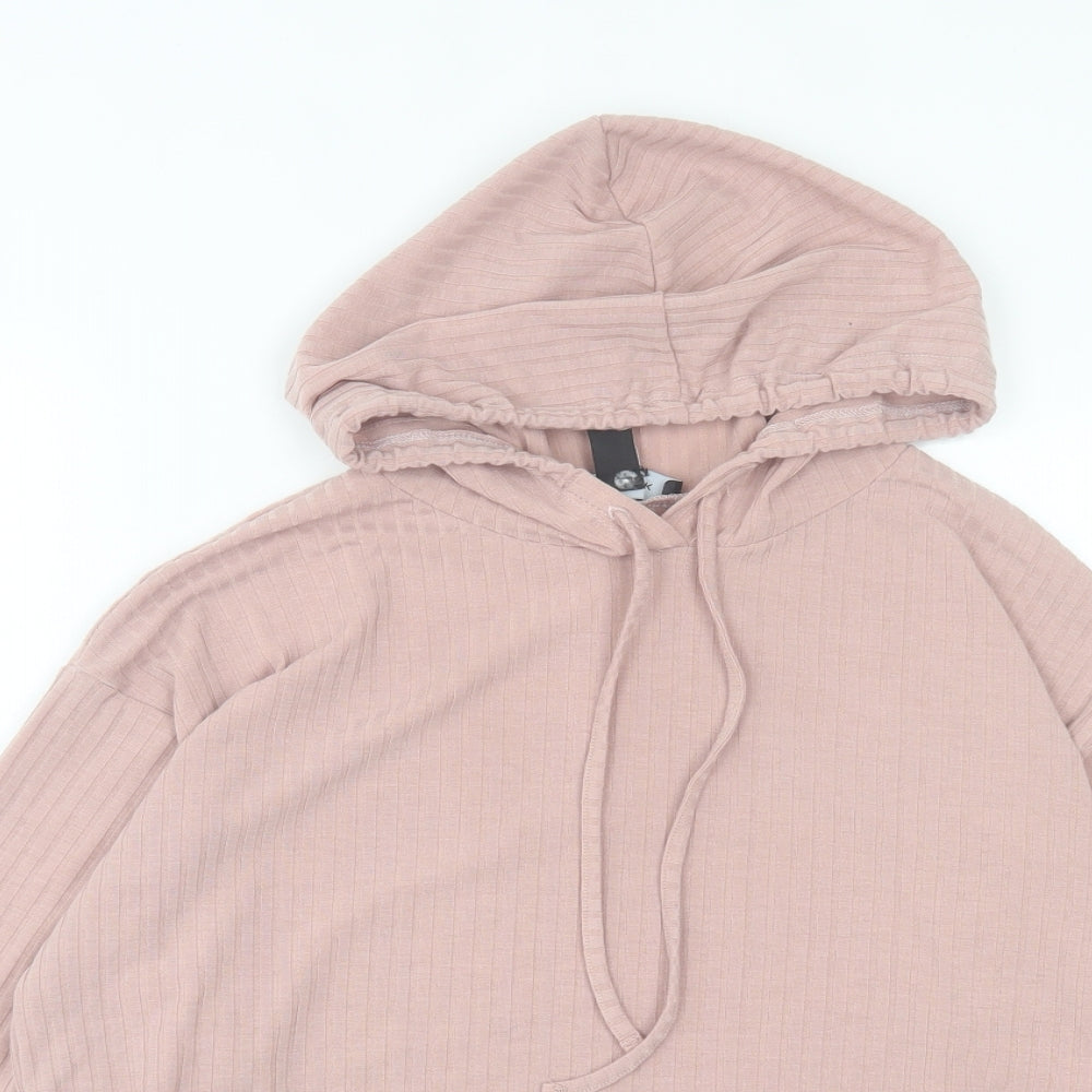 New Look Womens Pink Polyester Pullover Hoodie Size M Pullover