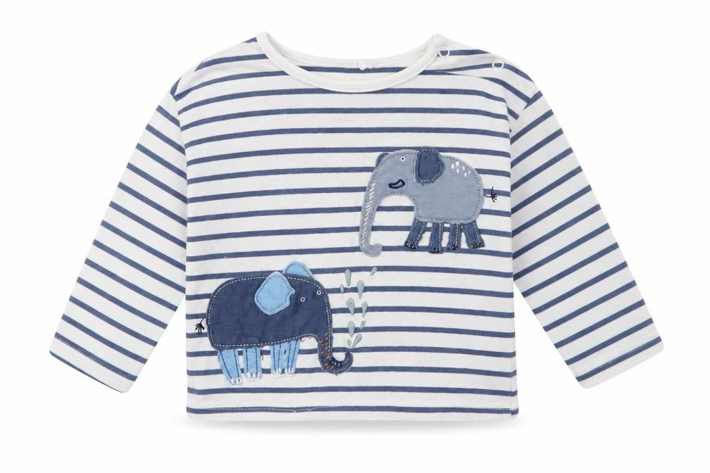 NEXT Baby White Striped Cotton Pullover T-Shirt Size 0-3 Months Crew Neck Snap