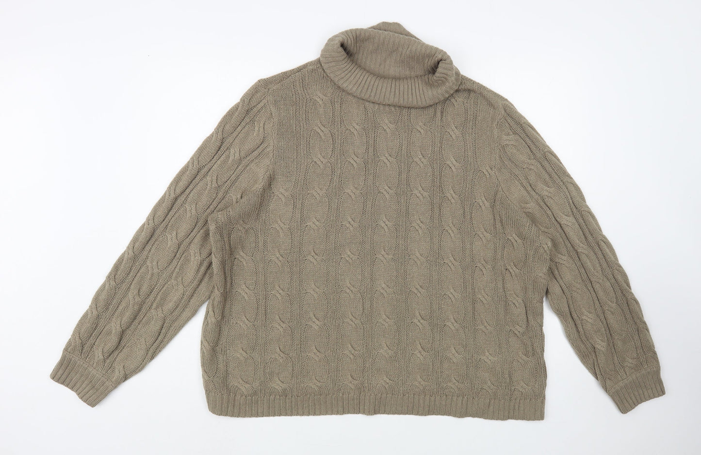 bonprix Womens Brown Roll Neck Acrylic Pullover Jumper Size L