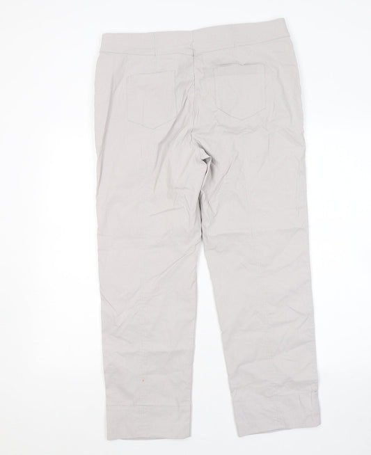 Gallery Womens Grey Viscose Trousers Size L L25 in Regular