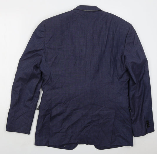 Barkers Mens Blue Polyester Jacket Suit Jacket Size 40