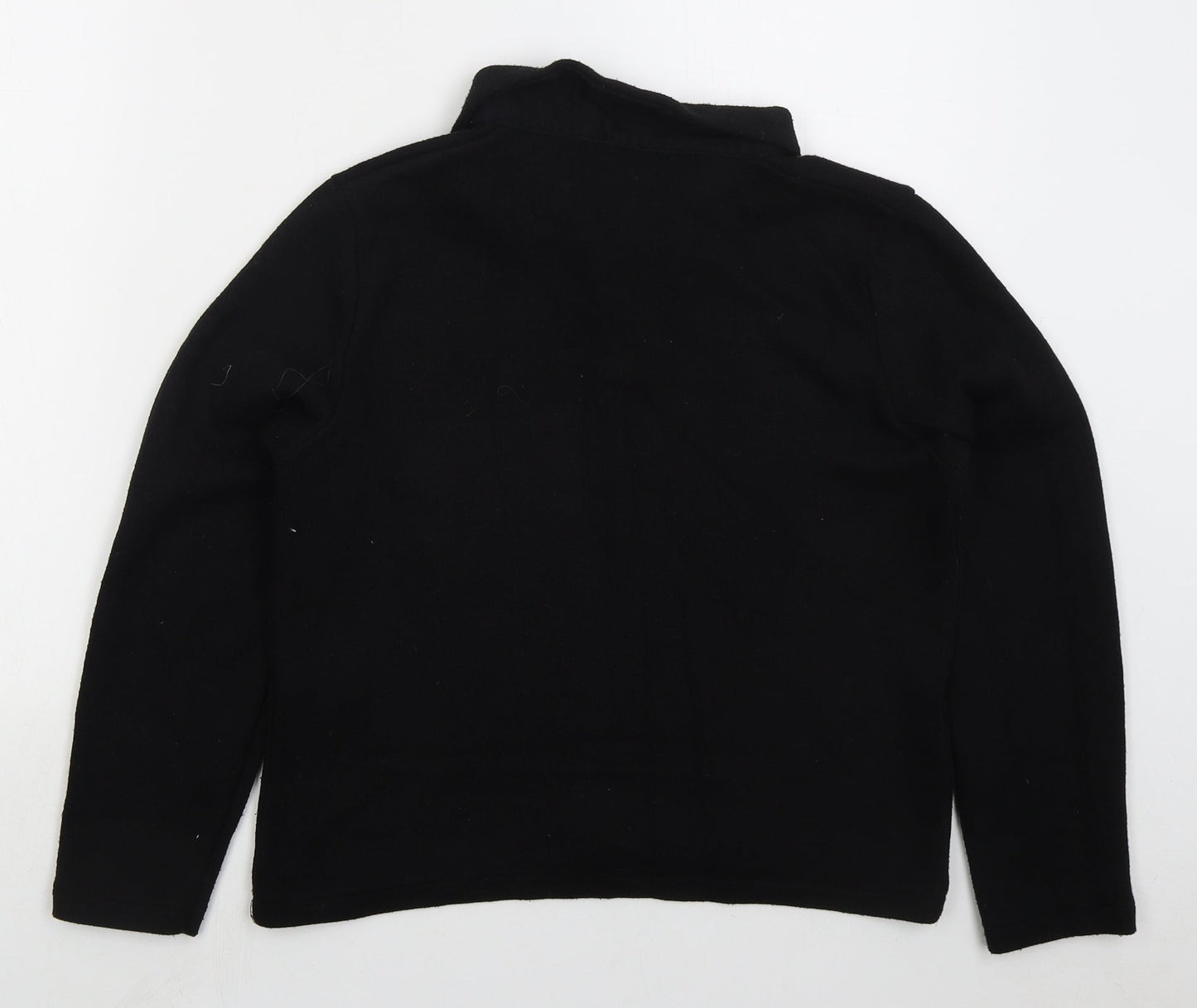 Zara Womens Black Collared Viscose Pullover Jumper Size L