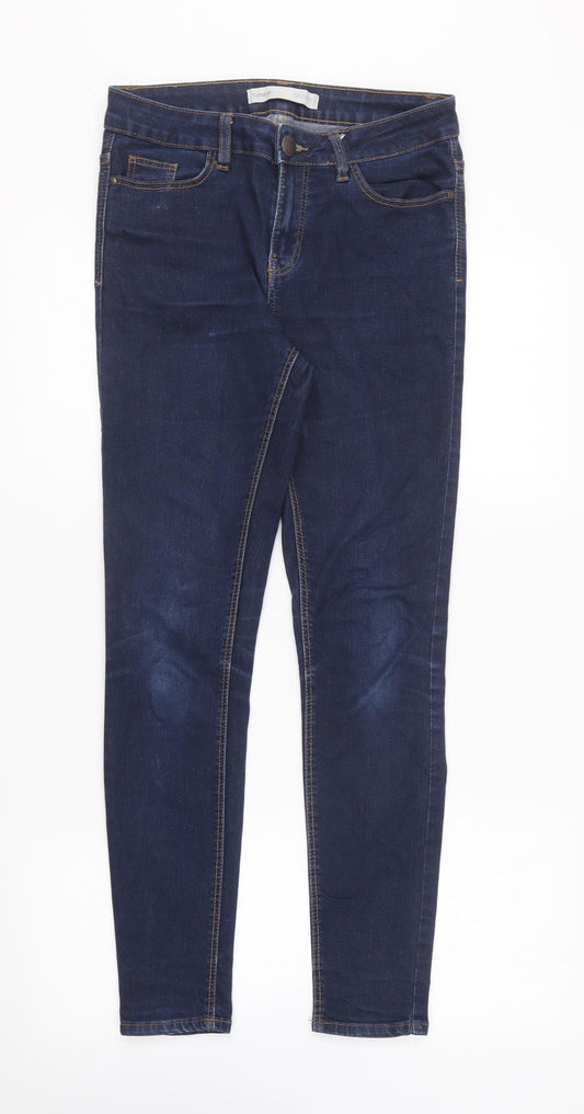 George Womens Blue Cotton Skinny Jeans Size 10 L27 in Regular