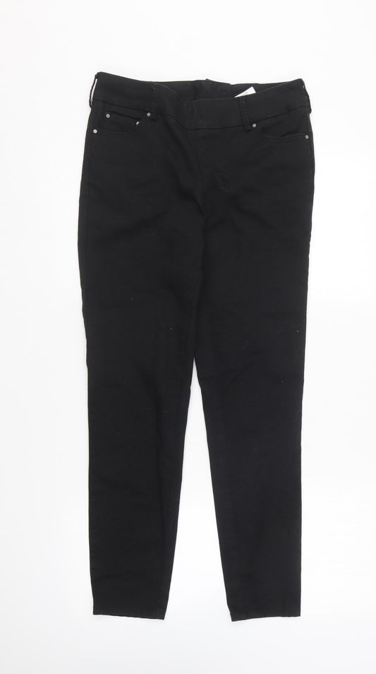 VILA Womens Black Cotton Jegging Trousers Size L L27 in Regular