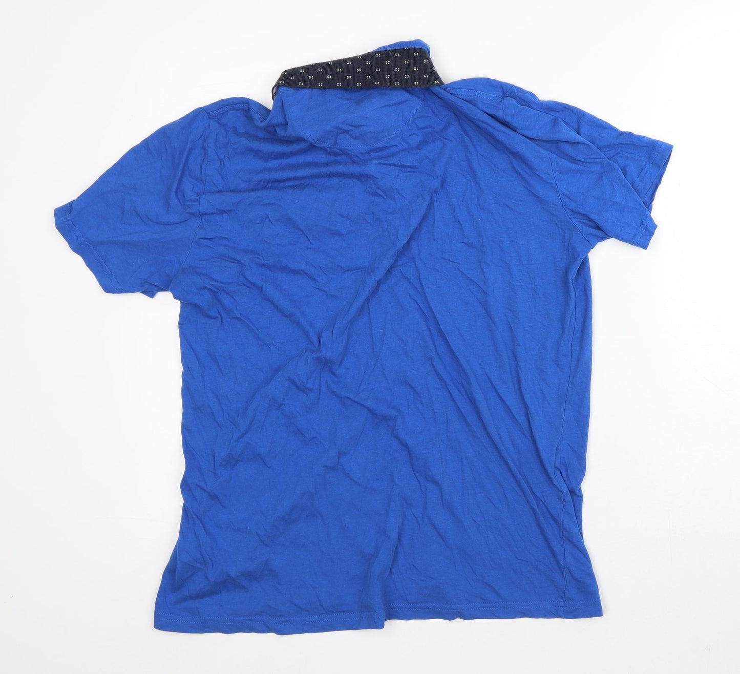 Easy Womens Blue 100% Cotton Basic Polo Size L Collared