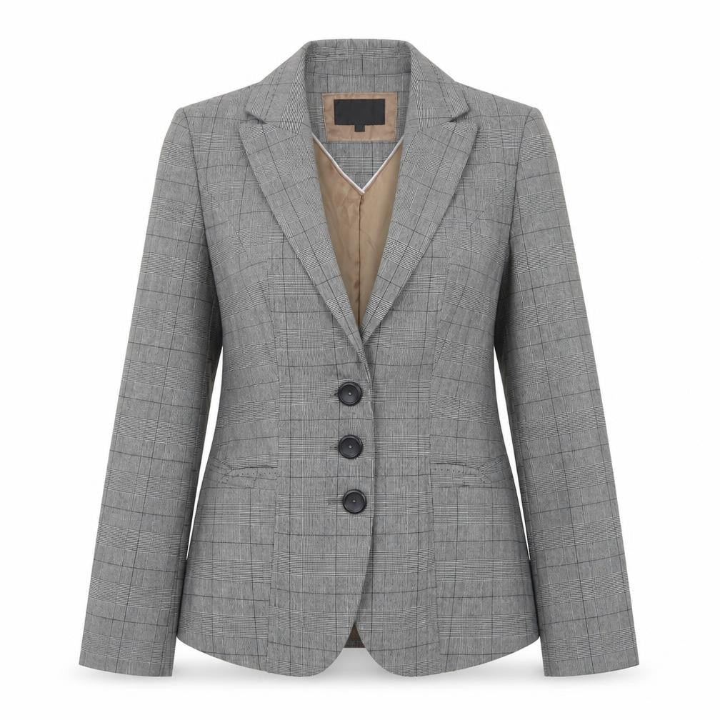 NEXT Womens Grey Houndstooth Polyester Jacket Suit Jacket Size 8