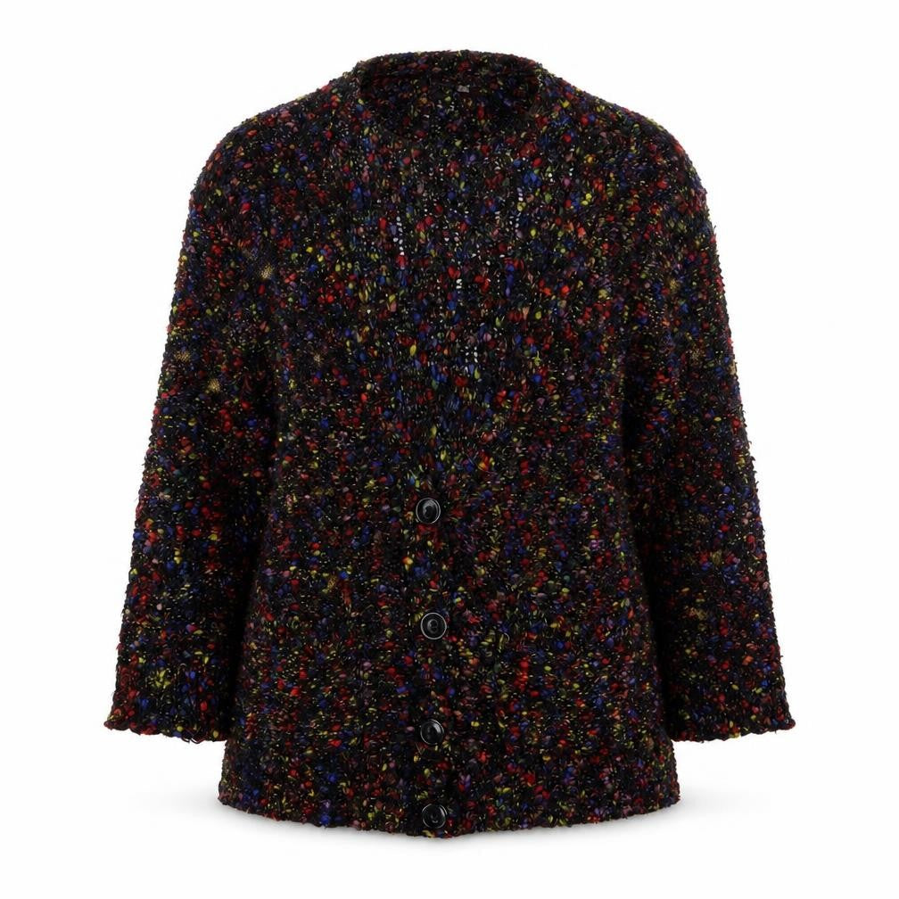 Limited Collection Womens Multicoloured V-Neck Polka Dot Acrylic Cardigan Jumper Size M