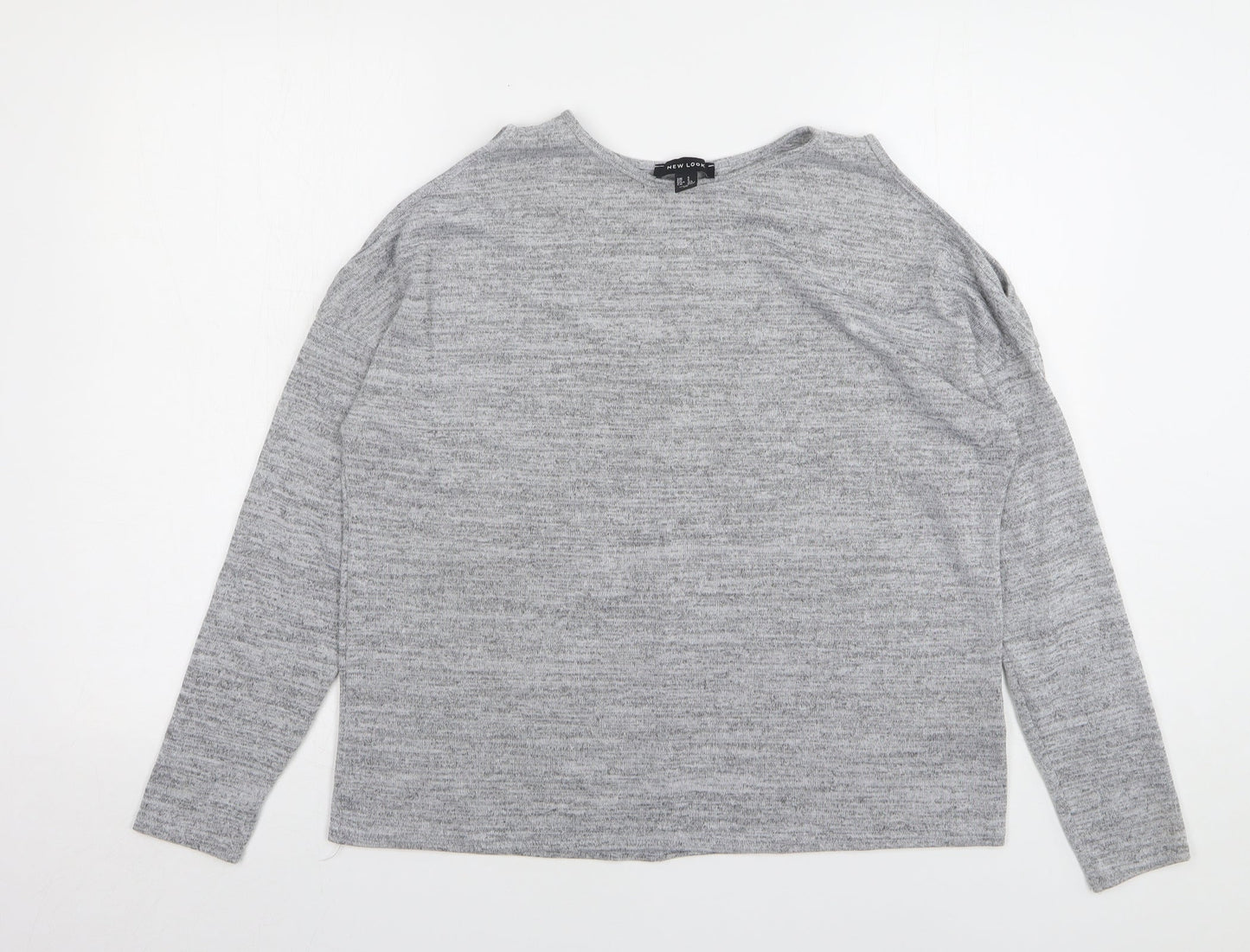 New Look Womens Grey Round Neck Polyester Pullover Jumper Size S