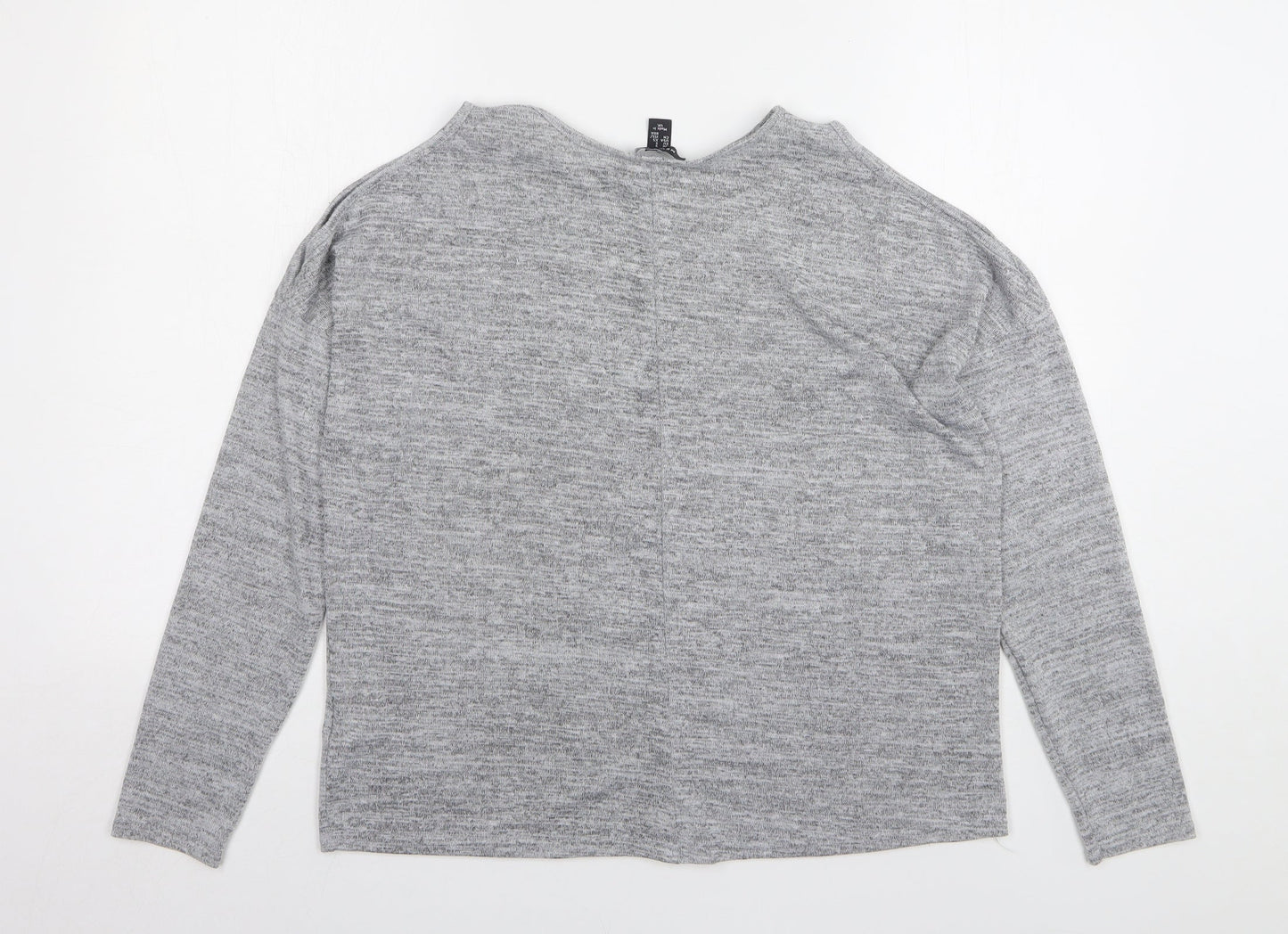 New Look Womens Grey Round Neck Polyester Pullover Jumper Size S