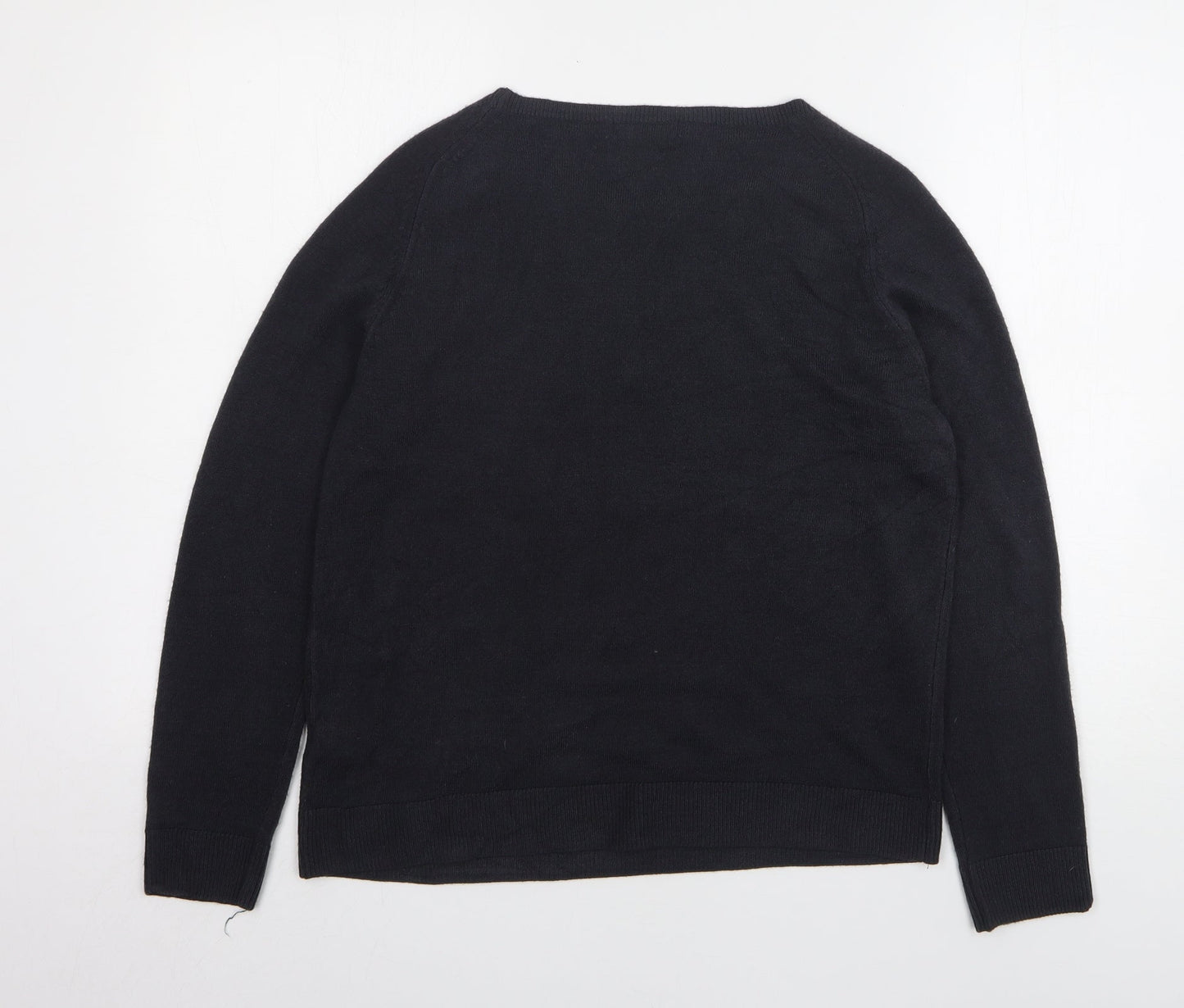 Marks and Spencer Womens Grey Round Neck Acrylic Pullover Jumper Size 12