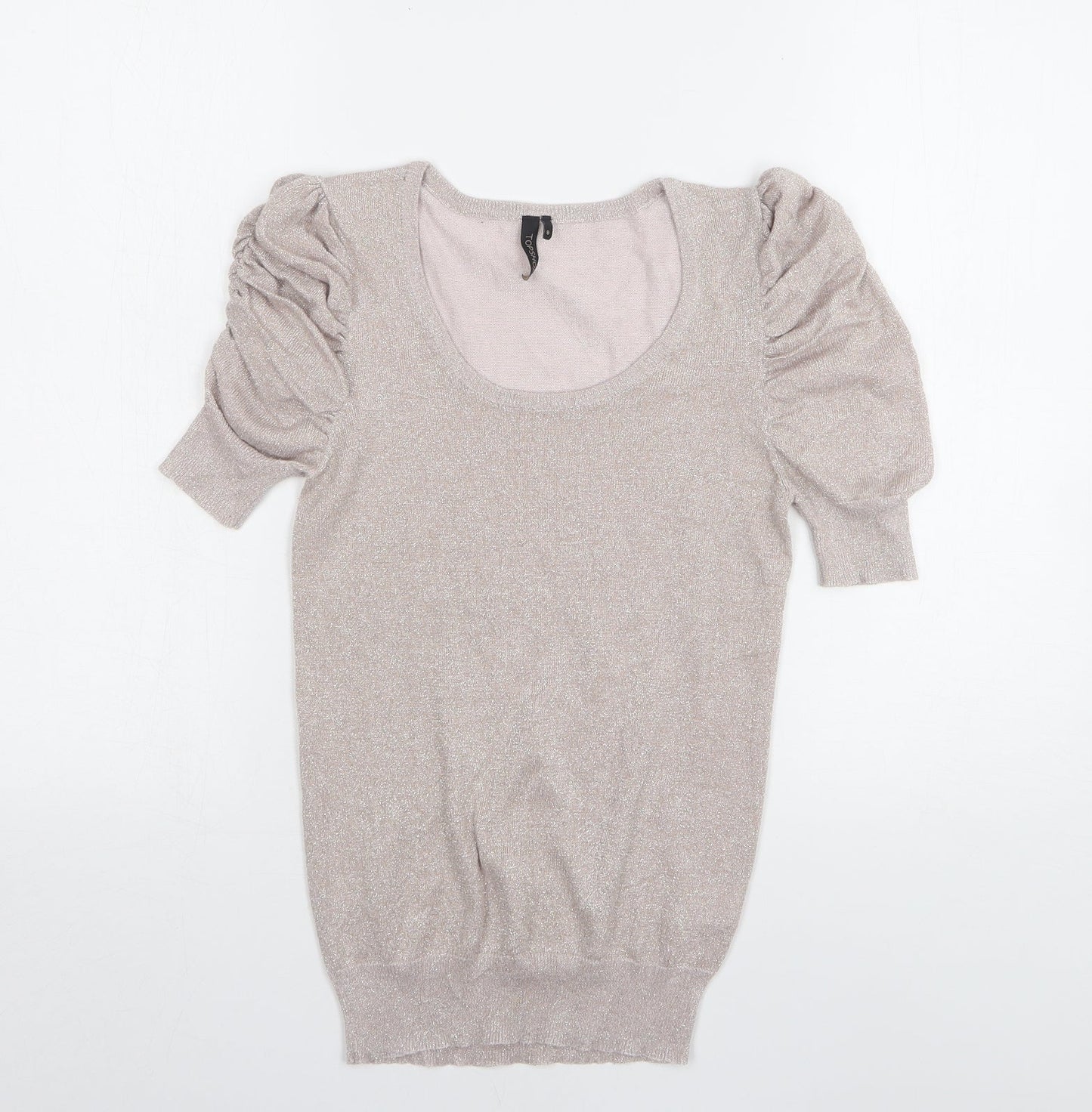 Topshop Womens Pink Round Neck Viscose Pullover Jumper Size 8