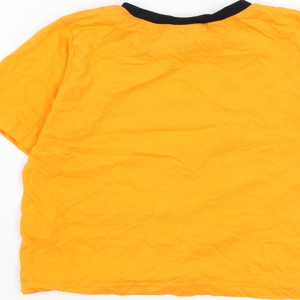 NERF Boys Orange Cotton Basic T-Shirt Size 5-6 Years Round Neck Pullover