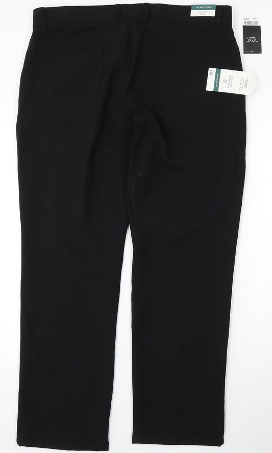 NEXT Womens Black Polyester Trousers Size 38 L31 in Regular