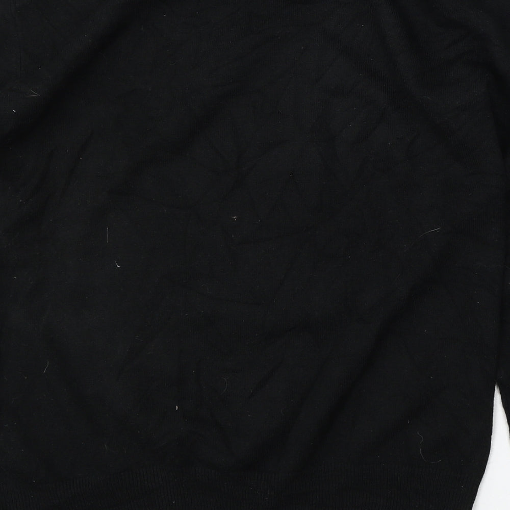 Debenhams Mens Black Round Neck Acrylic Pullover Jumper Size M
