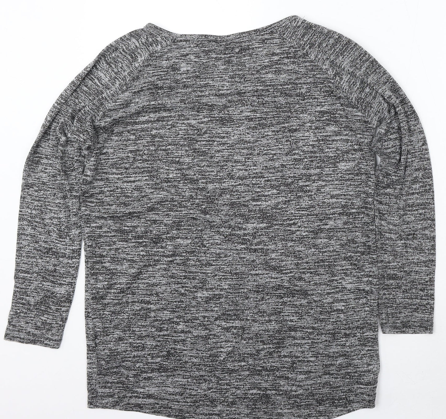 Topshop Womens Grey Round Neck Viscose Pullover Jumper Size 10