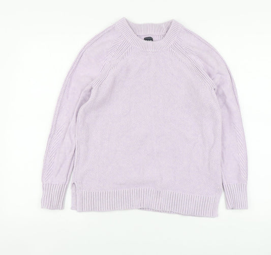 Gap Womens Purple Round Neck Cotton Pullover Jumper Size S