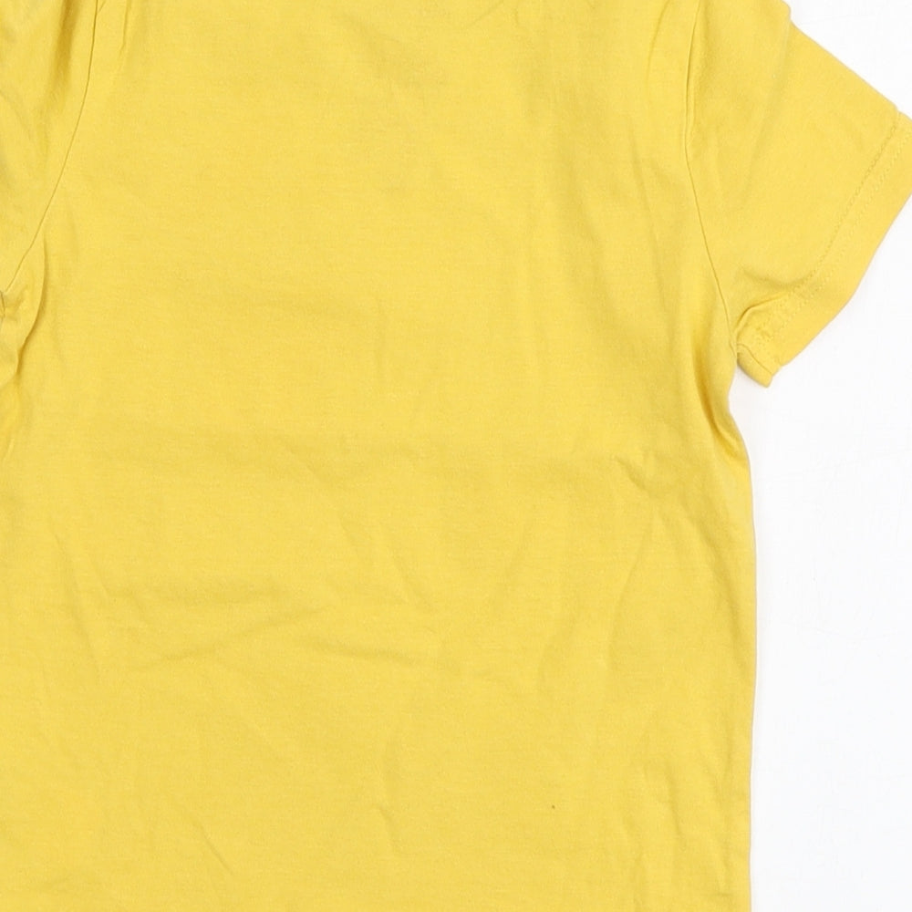 F&F Boys Yellow Cotton Basic T-Shirt Size 2-3 Years Round Neck - Skateboard