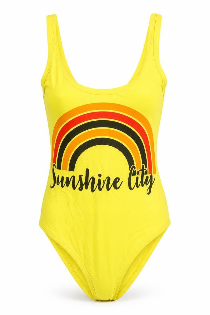 I SAW IT FIRST Womens Yellow Viscose Bodysuit One-Piece Size 8 - Sunshine