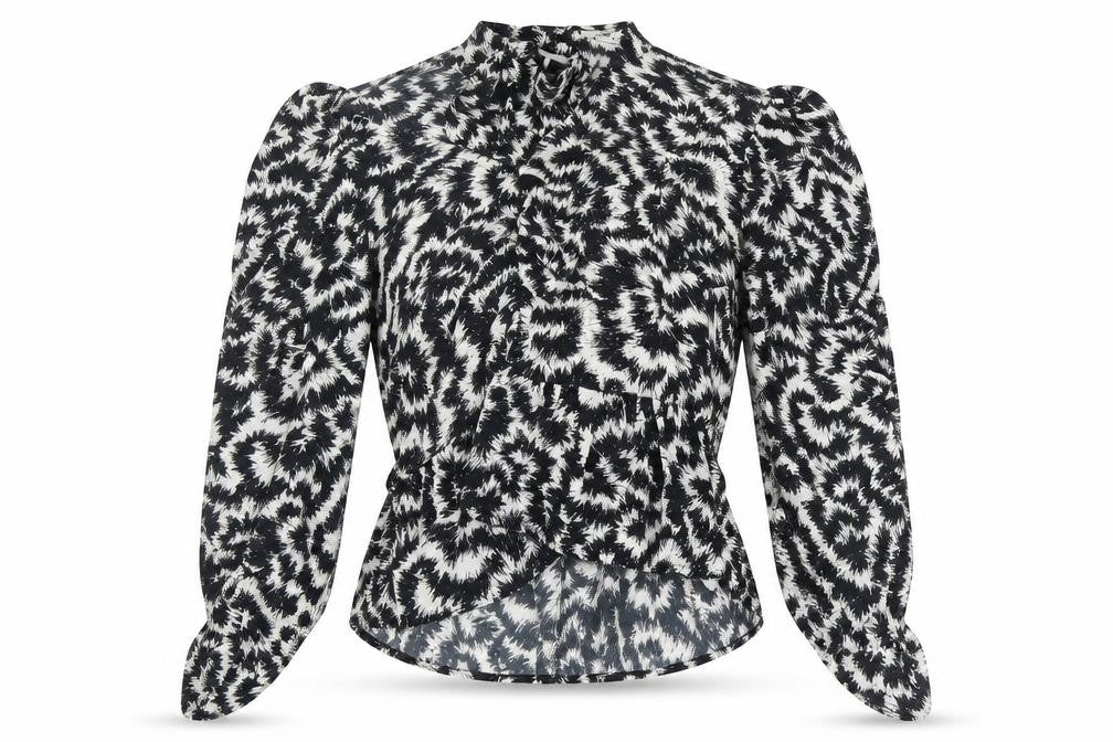 Topshop Womens White Geometric Polyester Basic Blouse Size 8 V-Neck