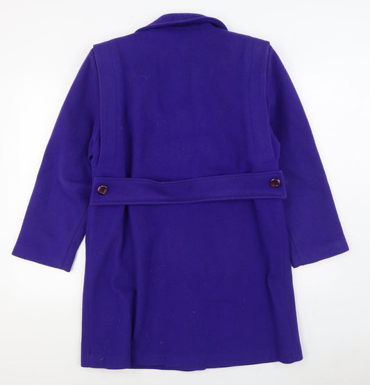 Fox Land Womens Purple Overcoat Coat Size 10 Button