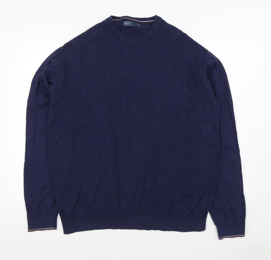 Matalan Mens Blue Round Neck Cotton Pullover Jumper Size XL