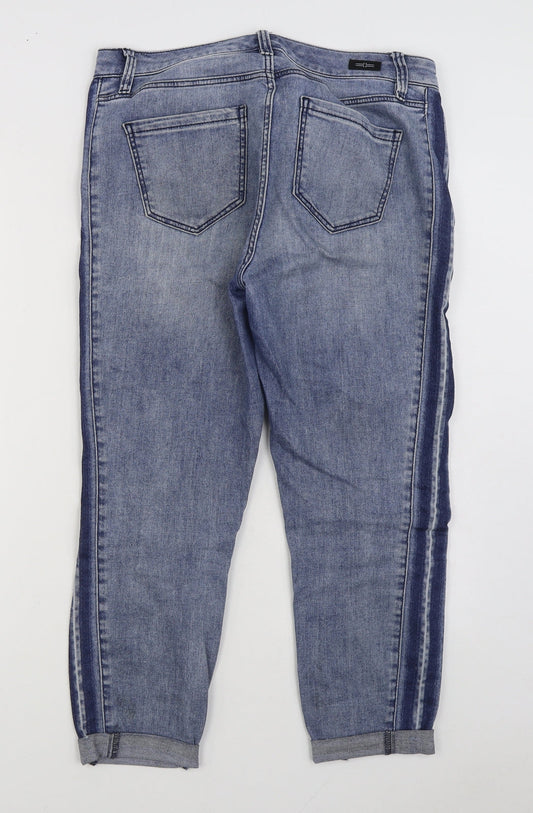 Liverpool Womens Blue Cotton Straight Jeans Size 12 L24 in Regular Zip