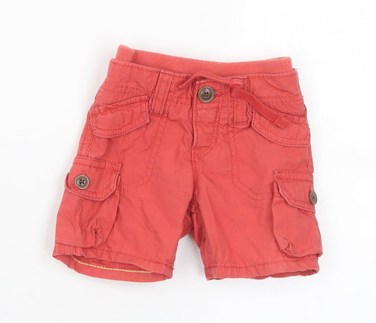 Gap Boys Red Cotton Cropped Trousers Size 0-3 Months Drawstring