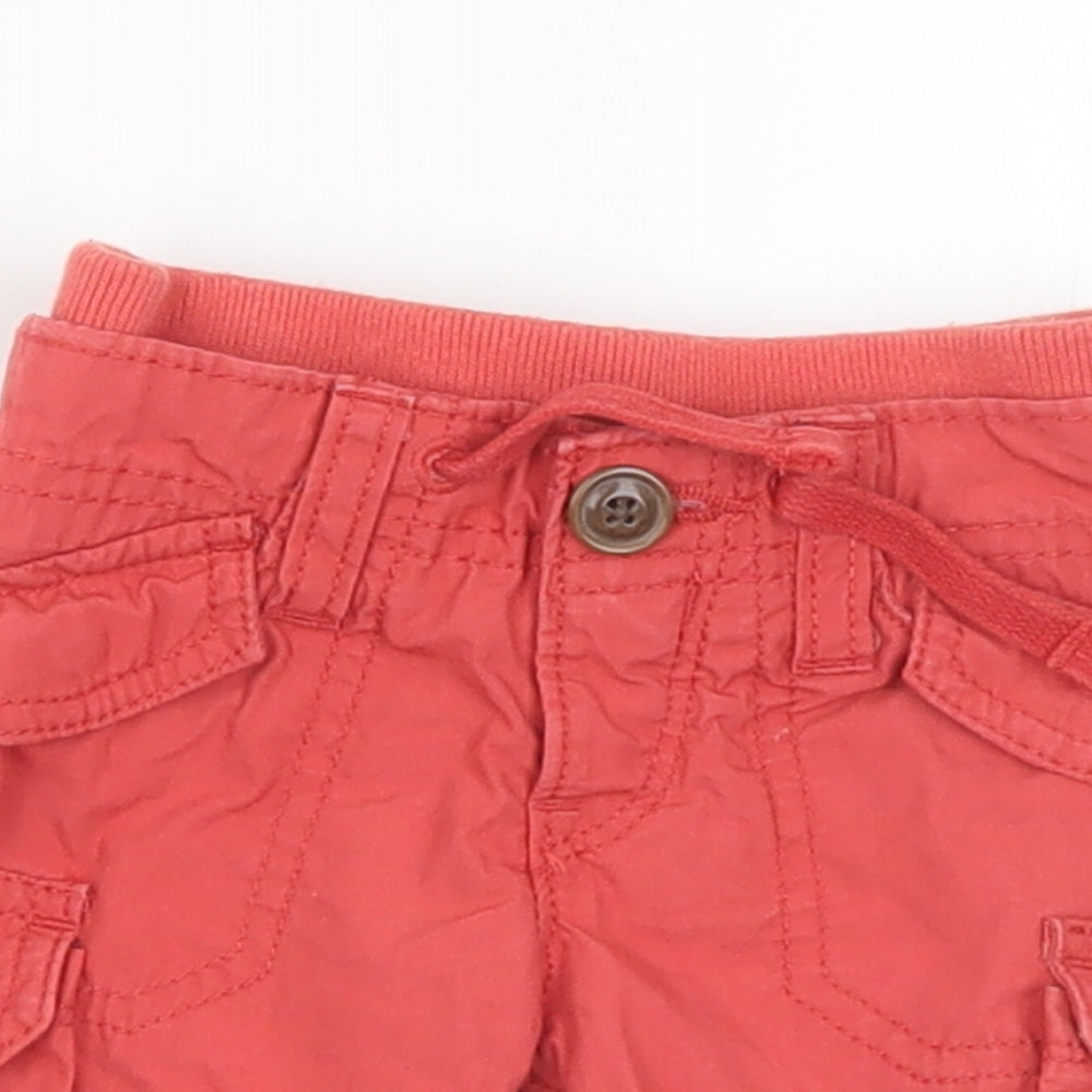 Gap Boys Red Cotton Cropped Trousers Size 0-3 Months Drawstring