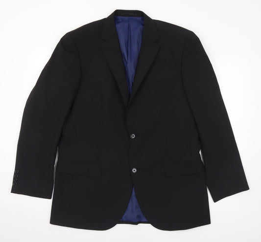 Lee Greenwood Mens Black Polyester Jacket Suit Jacket Size 42