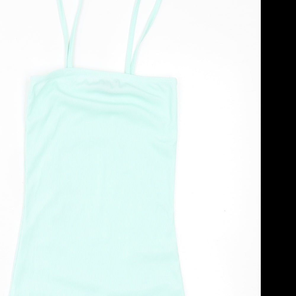I SAW IT FIRST Womens Green Polyester A-Line Size 4 Square Neck Pullover