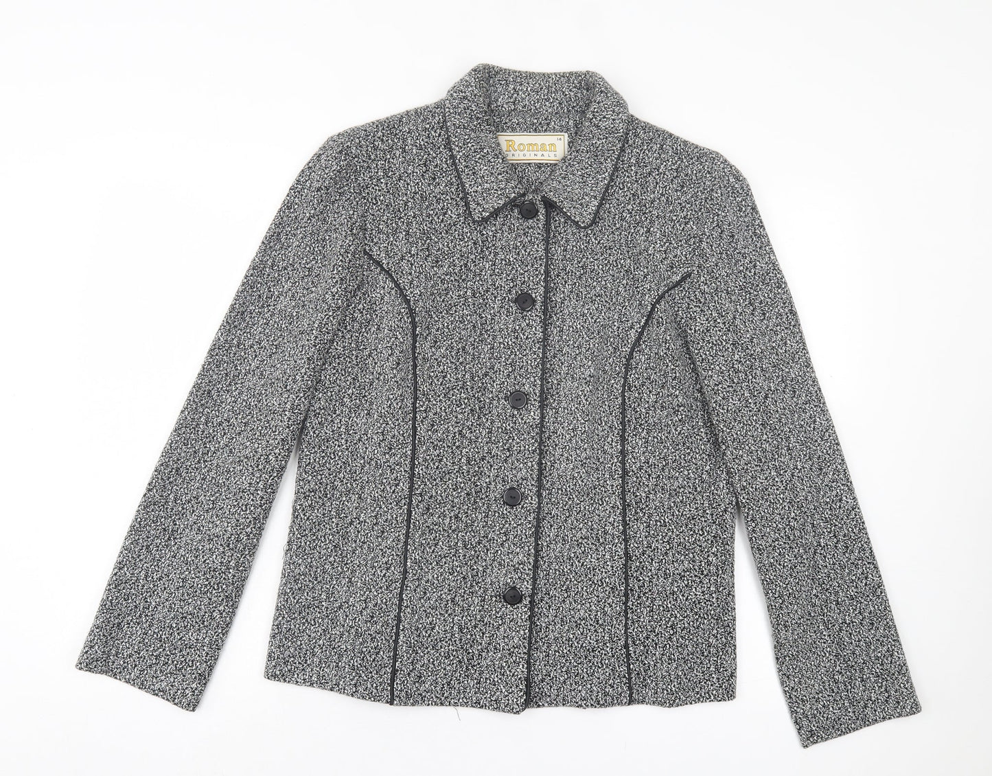 Roman Womens Grey Jacket Size 14 Button