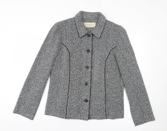 Roman Womens Grey Jacket Size 14 Button