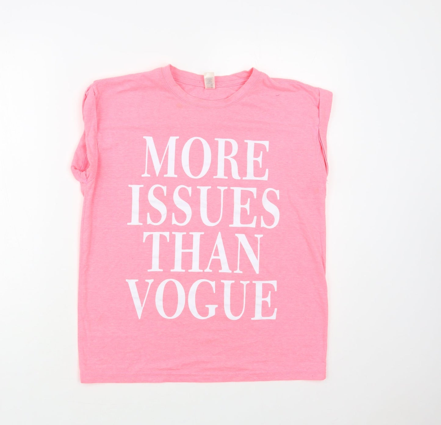 American Authentic Womens Pink Polyester Basic T-Shirt Size S Crew Neck - Vogue