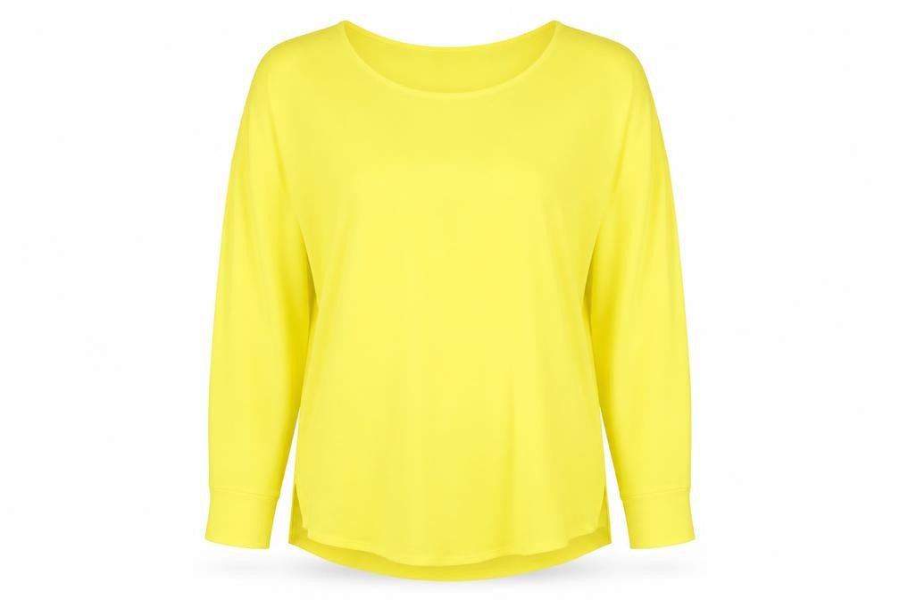 Zara Womens Yellow Polyester Basic Blouse Size XS Round Neck
