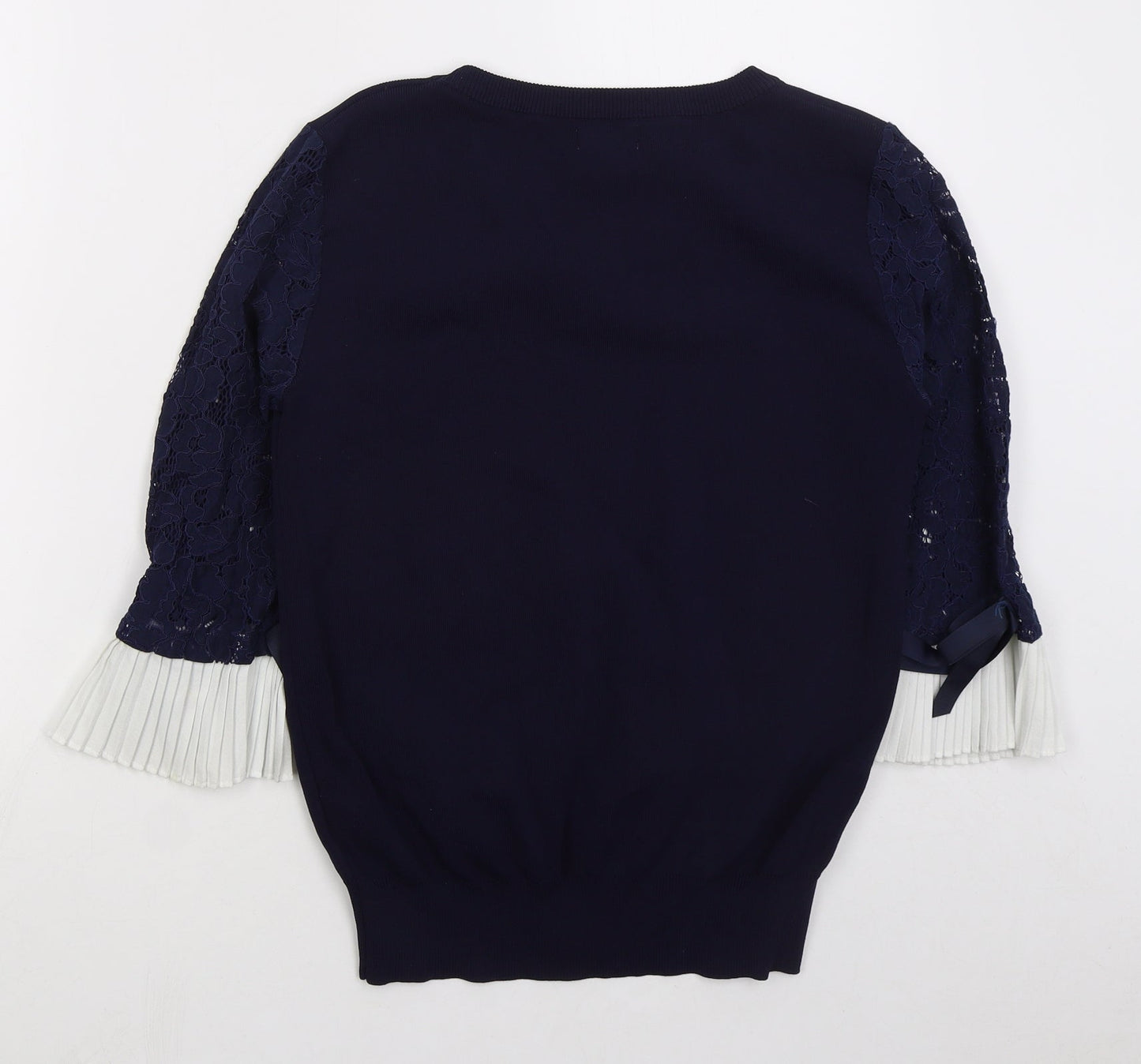 Holly Bracken Womens Blue Crew Neck Nylon Pullover Jumper Size M
