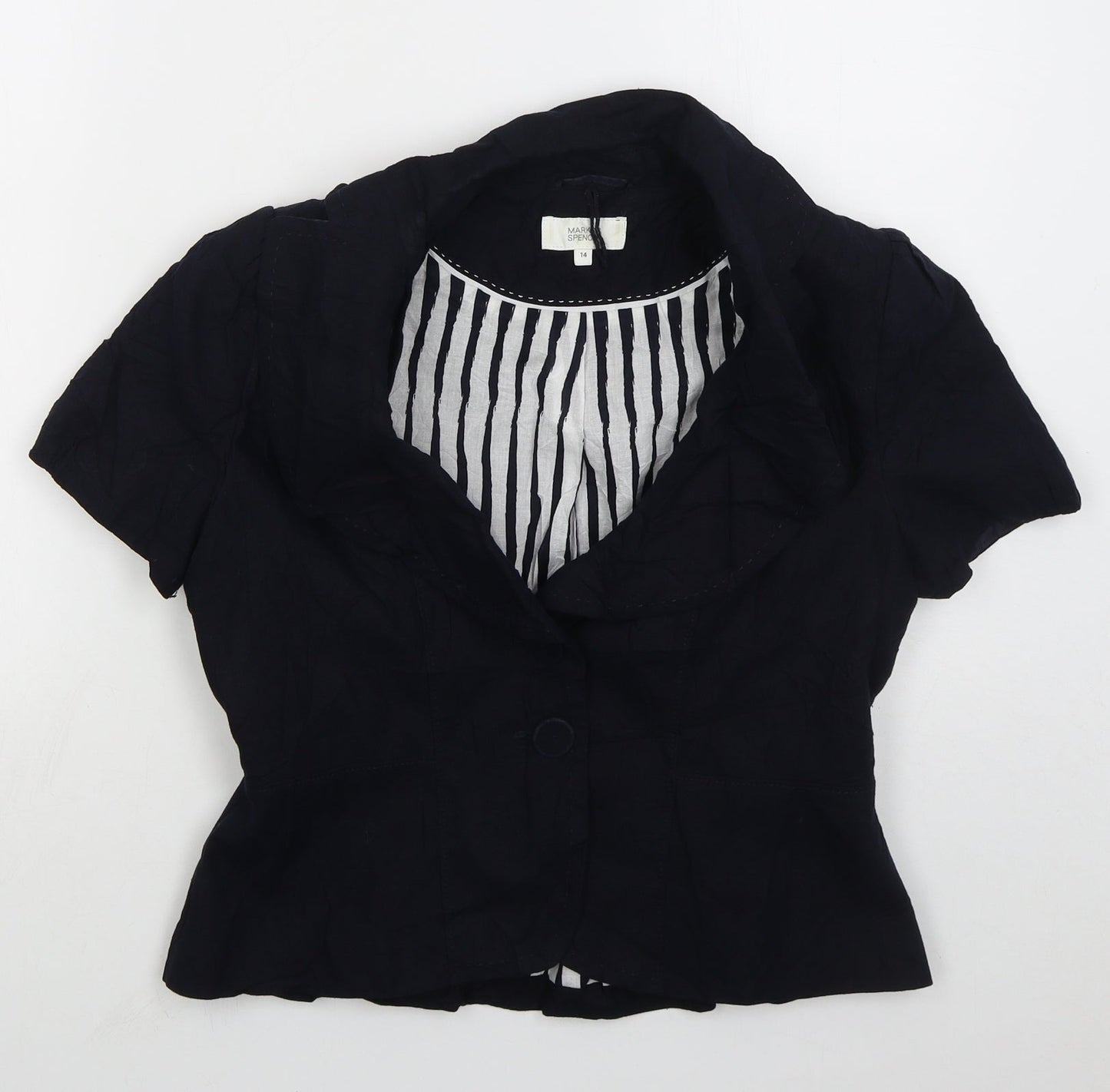 Marks and Spencer Womens Blue Jacket Size 14 Button