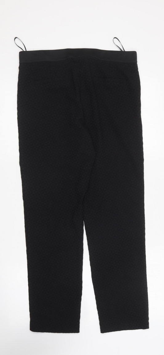 Dunnes Stores Womens Black Viscose Carrot Trousers Size 14 L26 in Regular