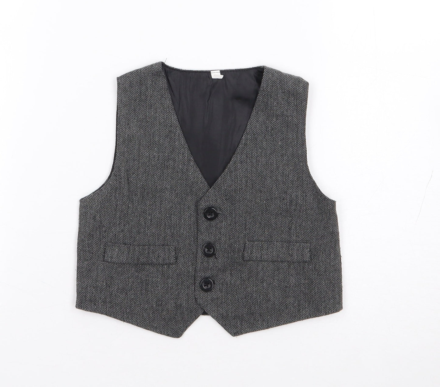 Preworn Boys Green Jacket Waistcoat Size 24 Months Button