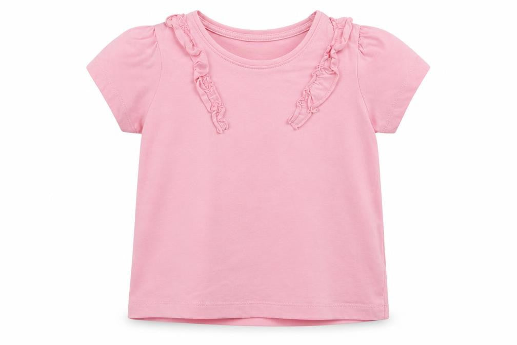 Primark Girls Pink 100% Cotton Jersey T-Shirt Size 4-5 Years Crew Neck Pullover