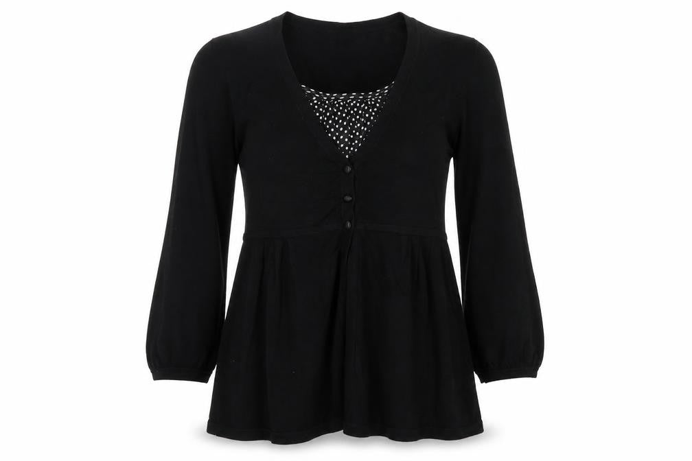 Marks and Spencer Womens Black Round Neck Viscose Cardigan Jumper Size 10