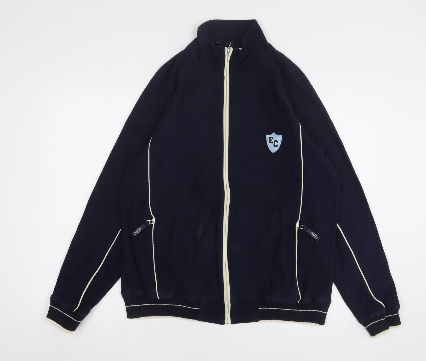 Easy Mens Blue Cotton Full Zip Sweatshirt Size M