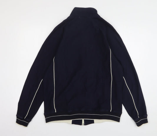 Easy Mens Blue Cotton Full Zip Sweatshirt Size M