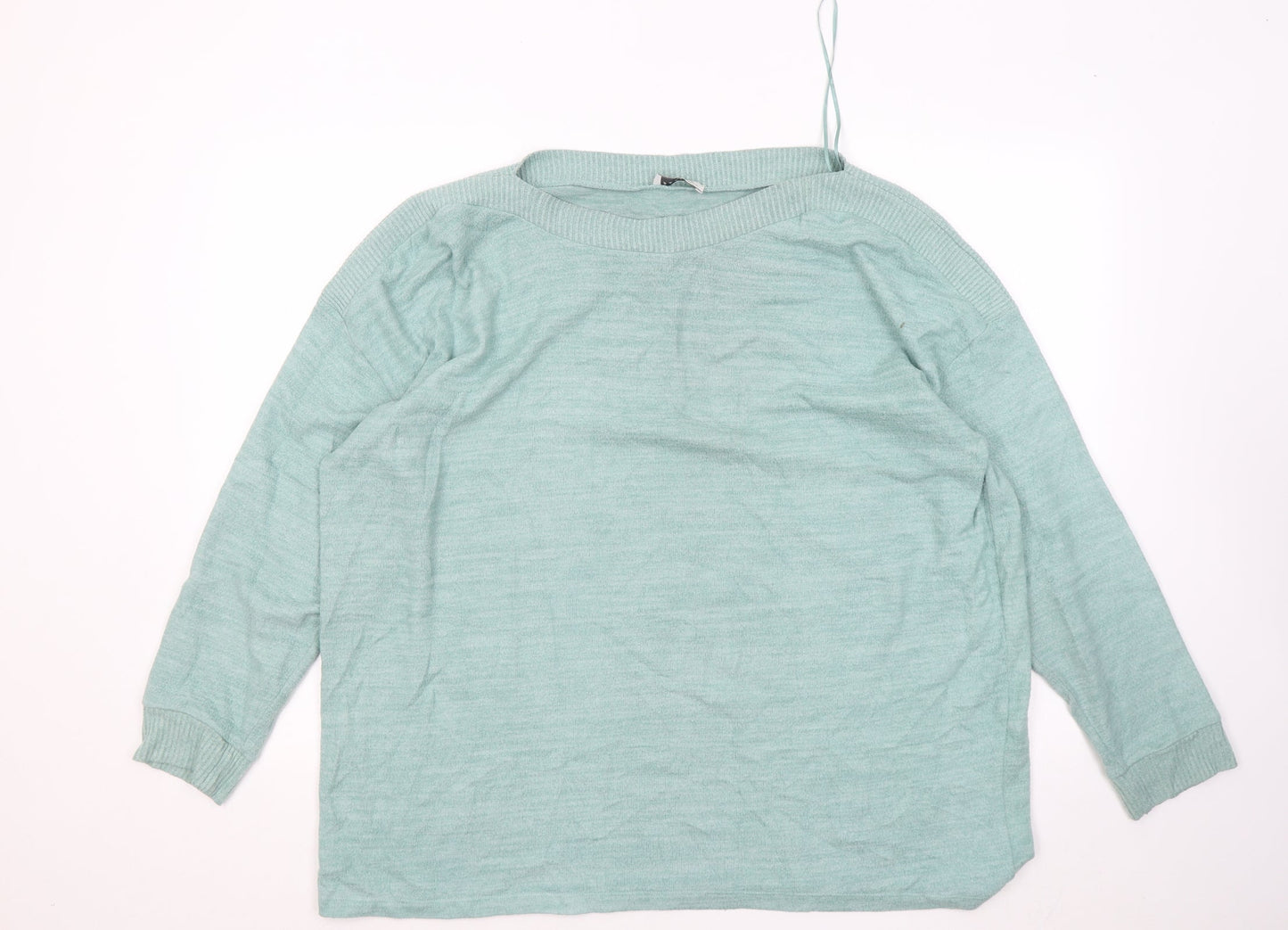 Papaya Womens Green Round Neck Viscose Pullover Jumper Size XL