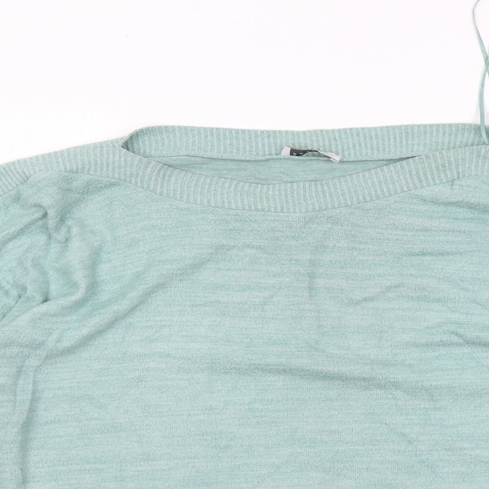 Papaya Womens Green Round Neck Viscose Pullover Jumper Size XL