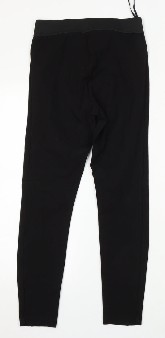 Dunnes Womens Black Viscose Trousers Size S L28 in Regular