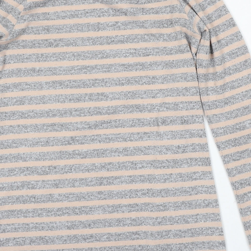 Marks and Spencer Womens Multicoloured Round Neck Striped Polyester Pullover Jumper Size 10