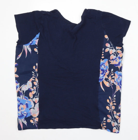 Gap Womens Blue Cotton Basic T-Shirt Size S Round Neck