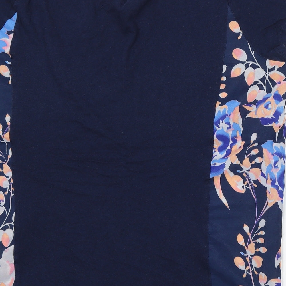 Gap Womens Blue Cotton Basic T-Shirt Size S Round Neck