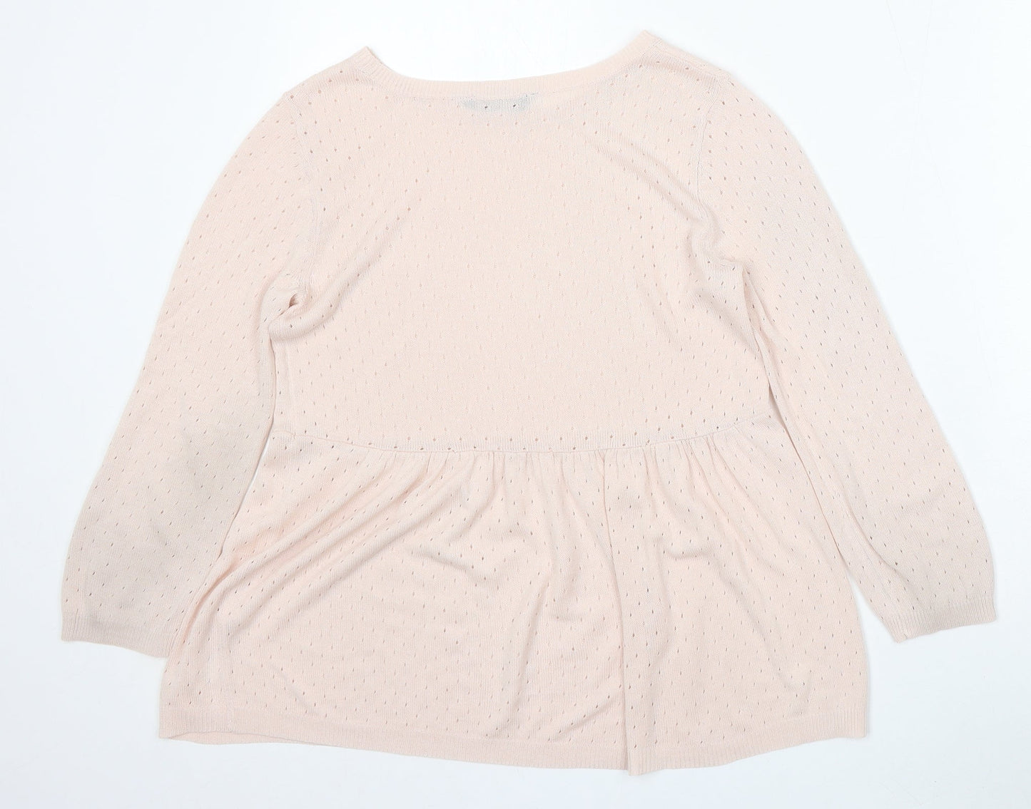 Dorothy Perkins Womens Pink Round Neck Geometric Acrylic Pullover Jumper Size 8