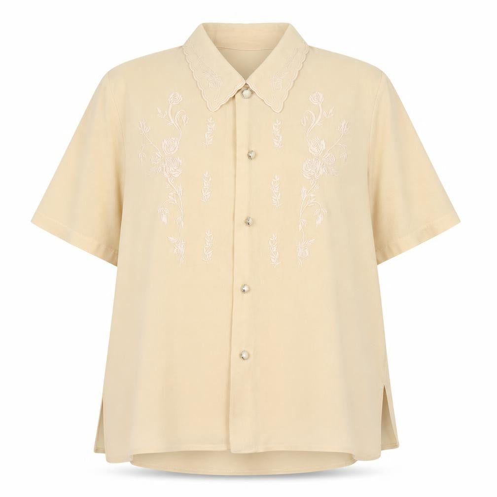 Windsor of London Womens Yellow Viscose Basic Button-Up Size 18 Collared